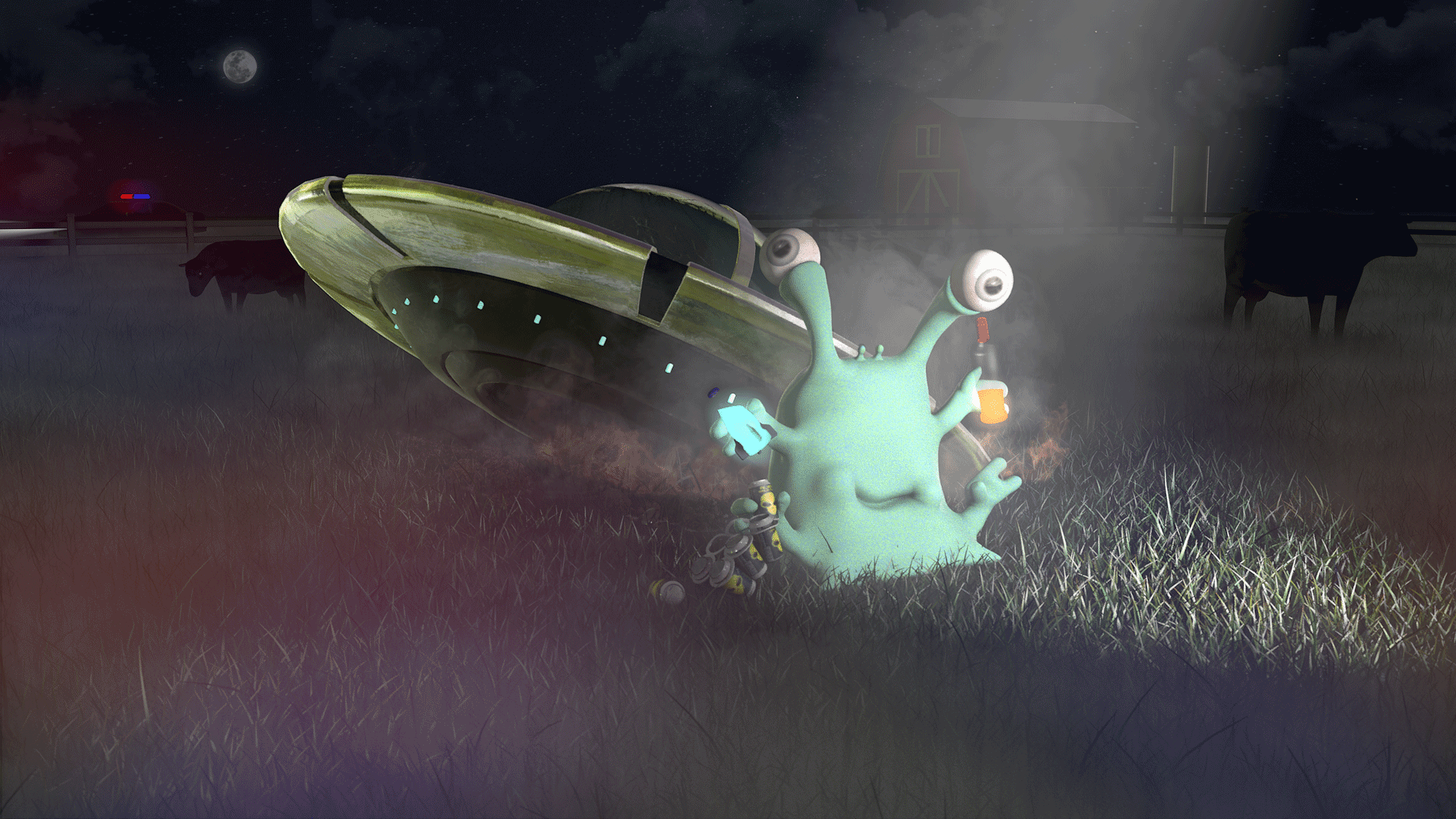 My Crashed Alien Render