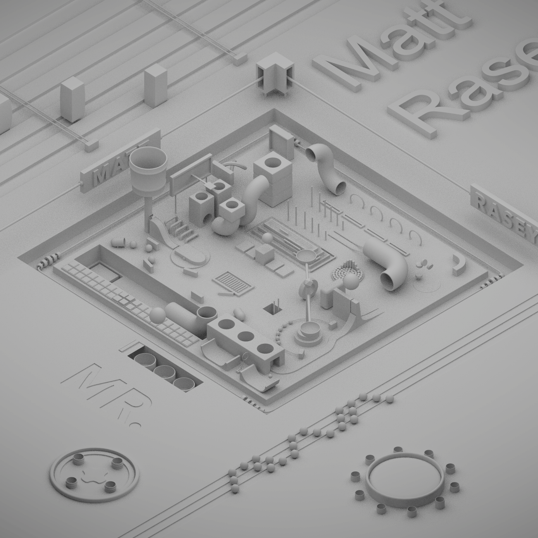 Clay Render of Factory Loop