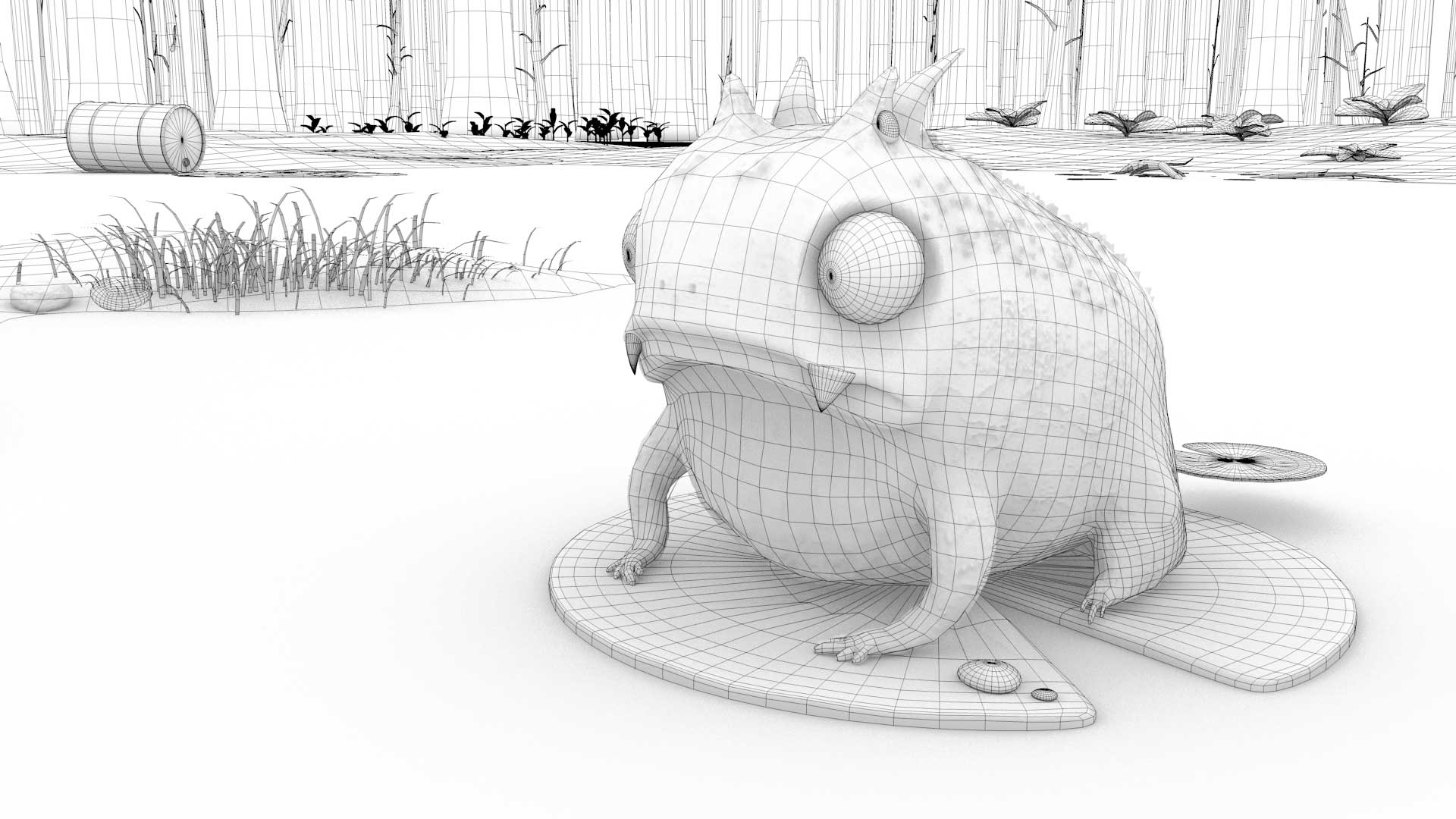 Mutant Frog Wireframe