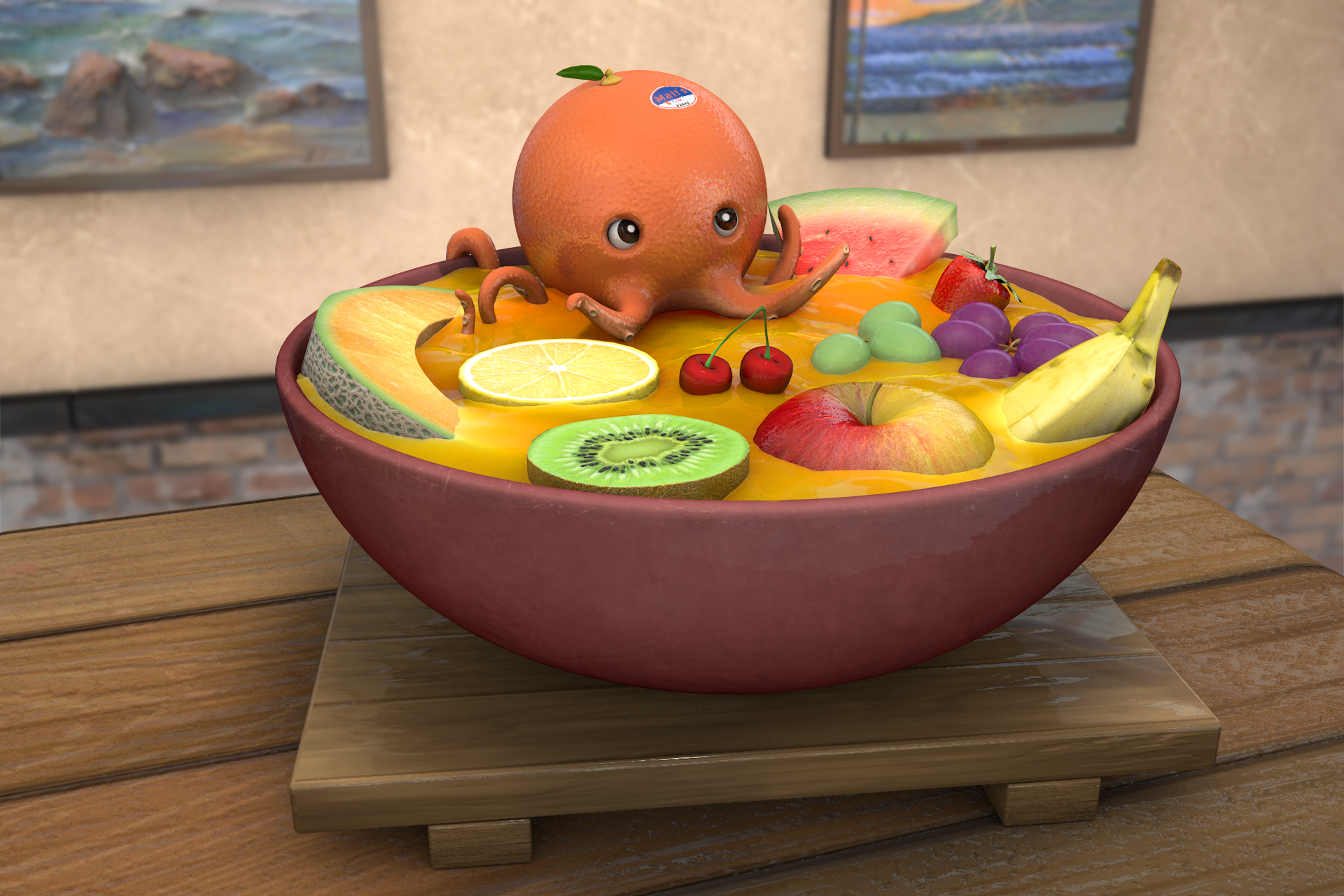 My Octopus Fruit Bowl Render