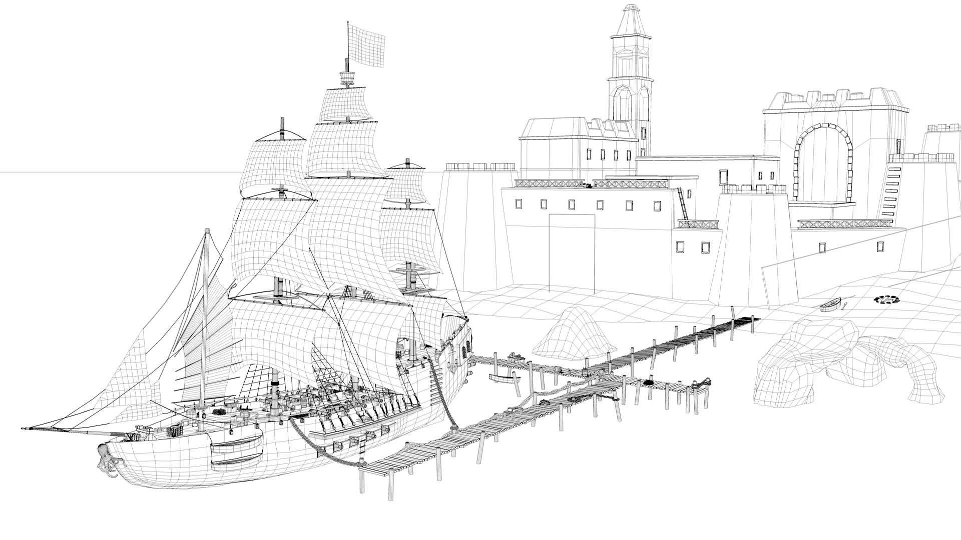 My Pirate Ship Wireframe